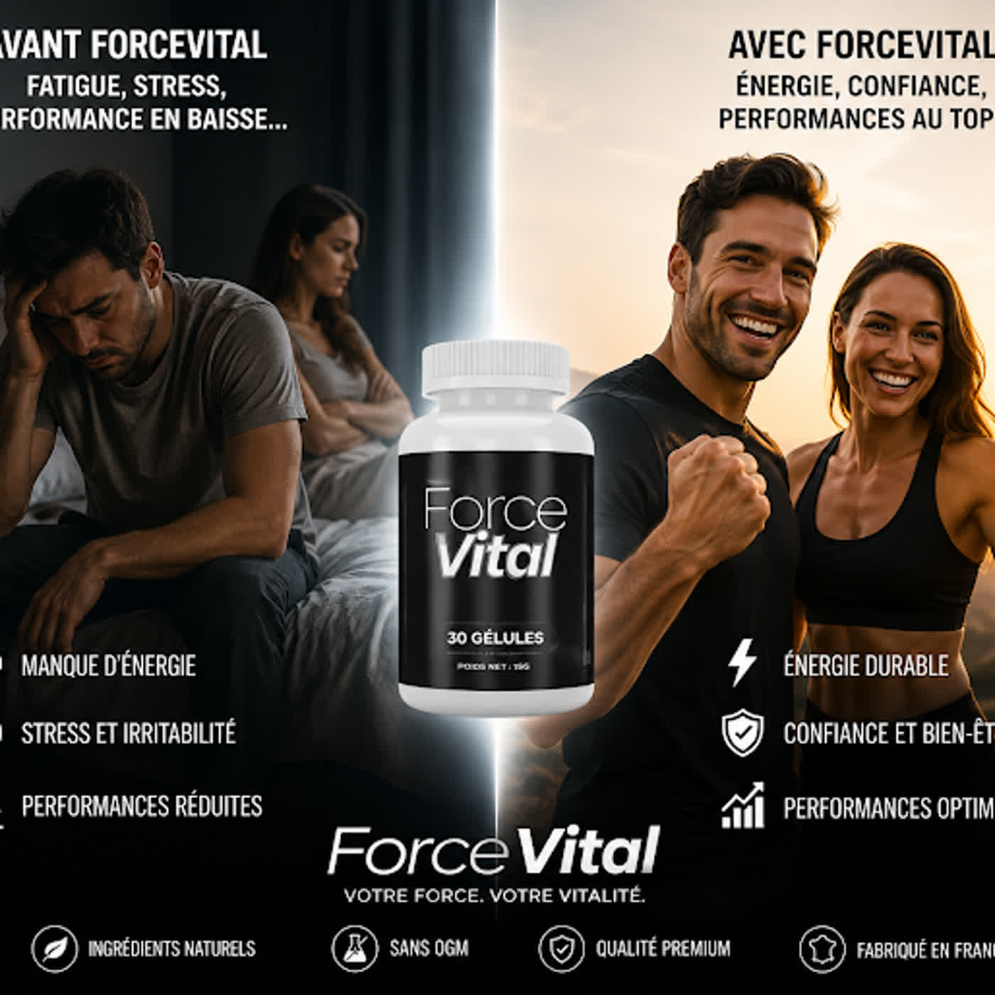 Before and with ForceVital – from fatigue and stress to energy, confidence and top performance